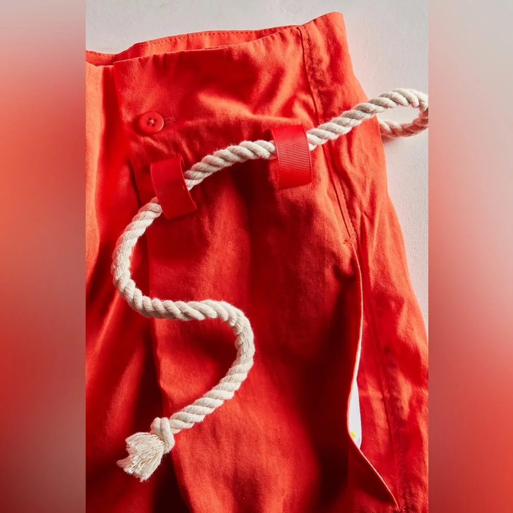 NWT Free People Dimes Tie Trousers / Red Alert‎ Size 4